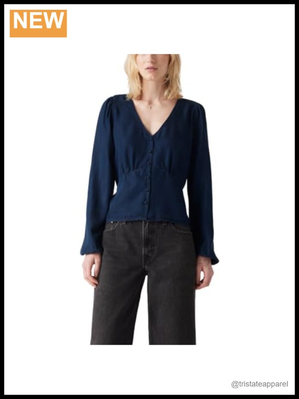 Levi's Dolores Long Sleeve Blouse V-Neck Tunic Lyocell Stretchable
